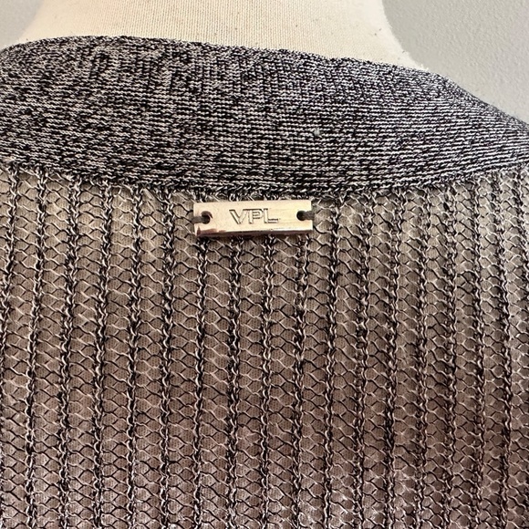 VPL Two Silver Open Shimmery Dress Open Knit Blouse Tunic Sweater Women's S NWT - Picture 9 of 12